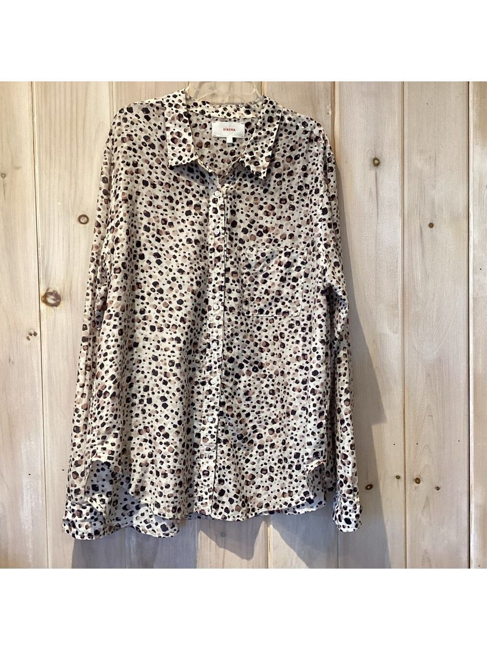XiRena Silk blend Button down Blouse